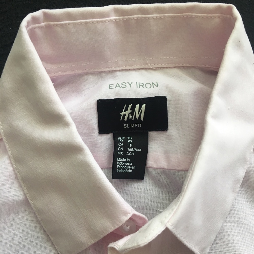 H&M men’s XS slim fit pink buttonup NWOT